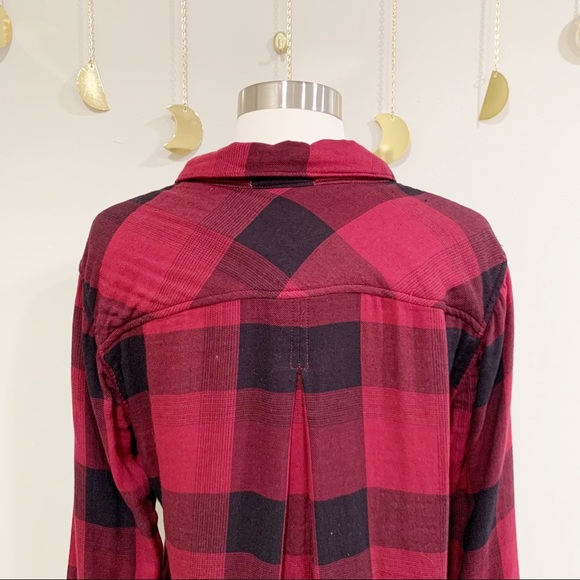 Anthropologie Cloth & Stone. Red & Black Flannel. - Picture 4 of 7